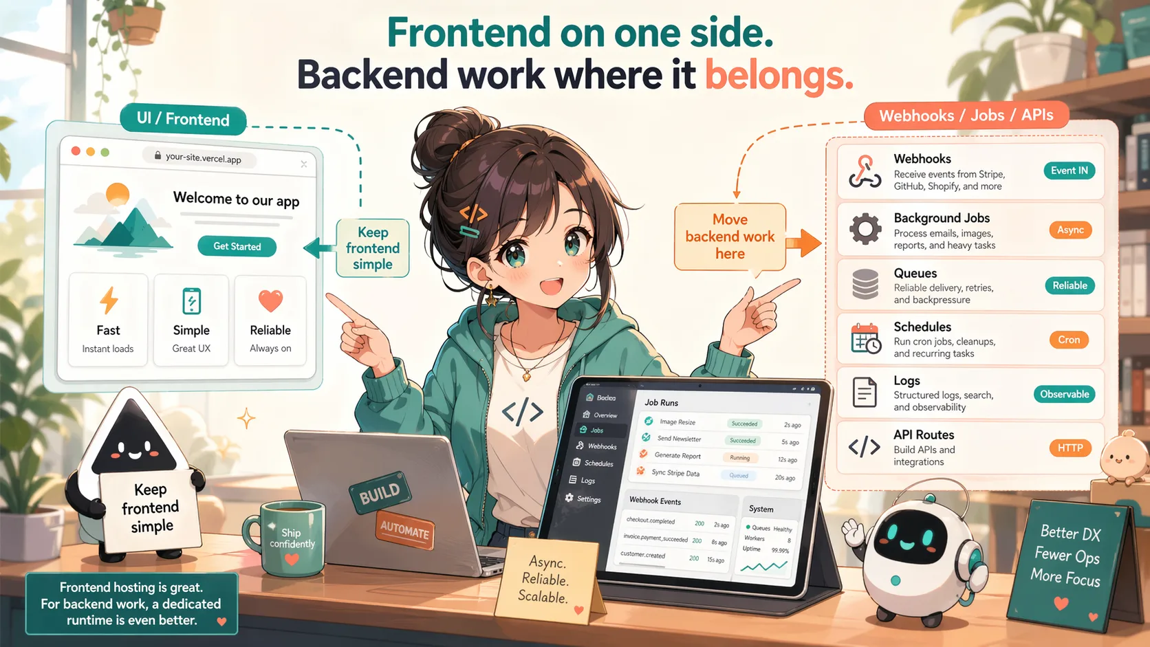 Vercel Functions Alternative for Backend Jobs and Webhooks